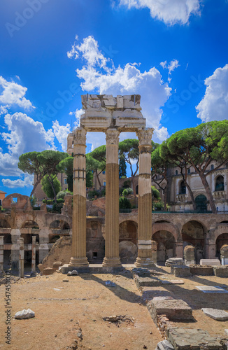 View of Imperial Forum of Caesar in Rome, Italy. photo