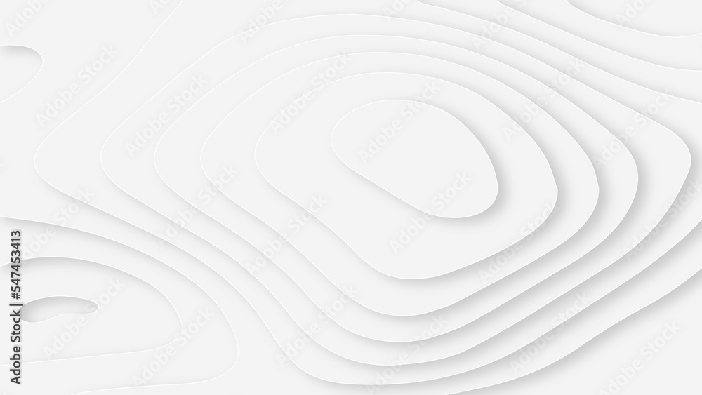 Obraz premium 3d white papercut topography relief. Cover layout template. Material design concept vector illustration. abstract curve line white background. Soft smooth lines curving white papercut background.
