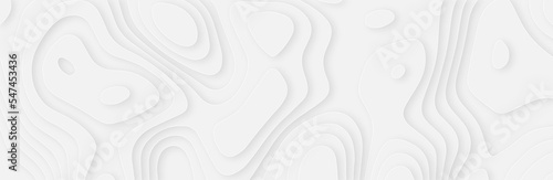 3d white papercut topography relief. Cover layout template. Material design concept vector illustration. abstract curve line white background. Soft smooth lines curving white papercut background.