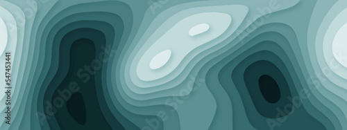 Seamless abstract sky blue green background paper cut realistic topography relief. Topography contour map background illustration. luxury paper cut 3d background.
