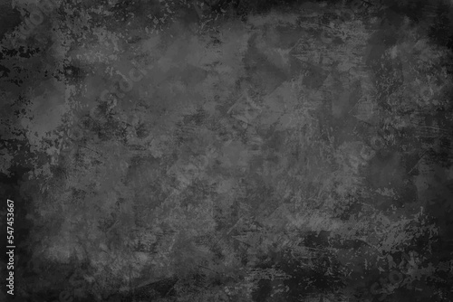 Elegant black background vector illustration with vintage distressed grunge texture and dark gray charcoal color paint, black and grey wall