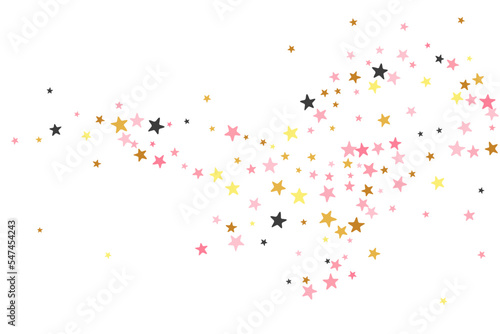 Canvas Print Fashionable black pink gold stars random vector wallpaper
