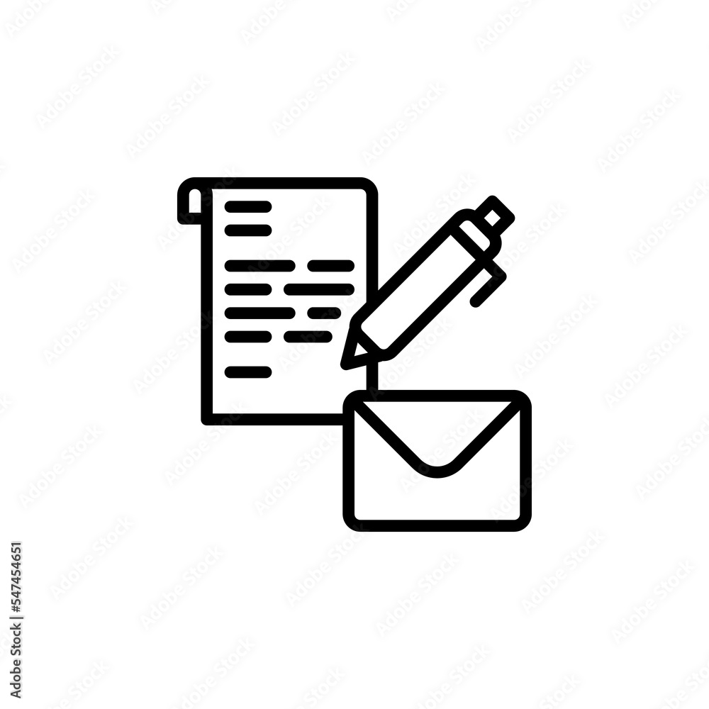 email letter vector icon. office and business icon outline style. perfect use for logo, presentation, website, and more. simple modern icon design line style email letter vector icon. office and business icon outline style. perfect use for logo, presentation, website, and more. simple modern icon design line style