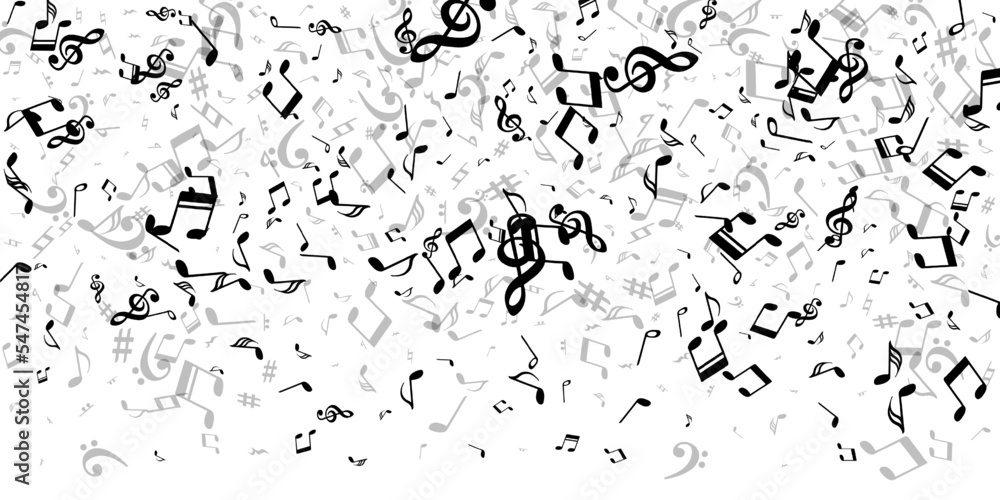 Musical notes cartoon vector background. Song Stock Vector Adobe Stock