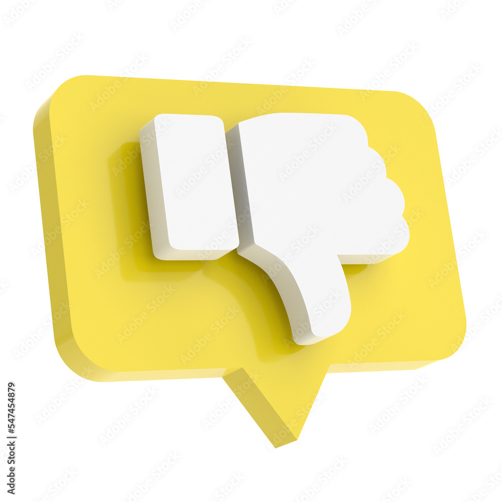 3D dislike icon. 3D illustration. 3D dislike icon. 3D illustration.
