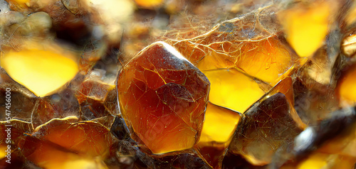 Large topaz gemstones close-up. Yellow topaz crystals. Yellow gemstones. Yellow gems. photo