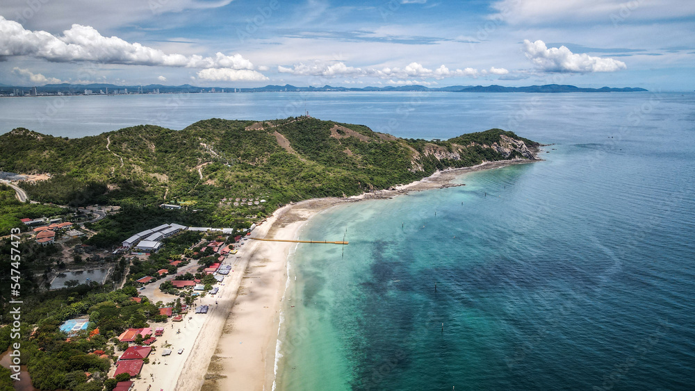 The aerial view of Koh Larn island in Thailand The aerial view of Koh Larn island in Thailand