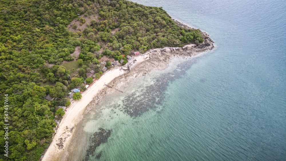 The aerial views of Koh Sichang Island in Thailand