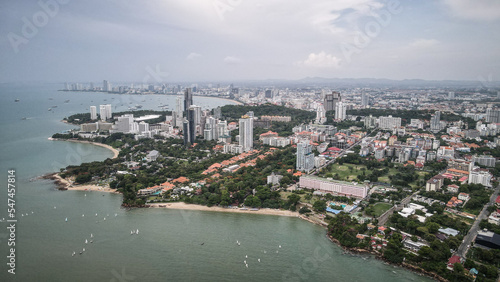 The aerial view of Pattaya in Thailand