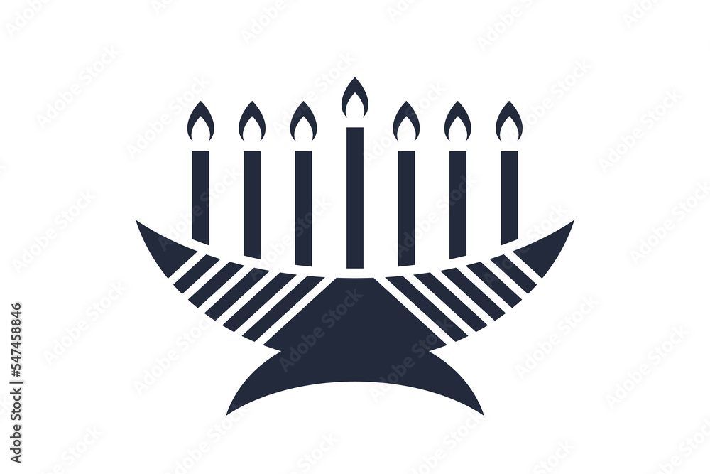 Kwanzaa kinara icon. Vector illustration. Flat style element. Kwanzaa kinara icon. Vector illustration. Flat style element.