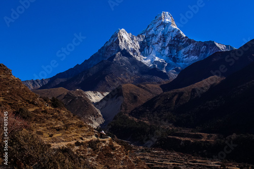 Mt. Amadablam in the Everest Base Camp Region of Solukhumbu, Nepal photo