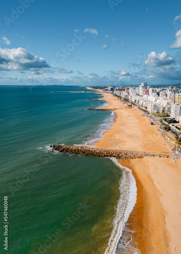 Beautiful aerial view of Portuguese city of Quarteira, Algarve, Portugal photo