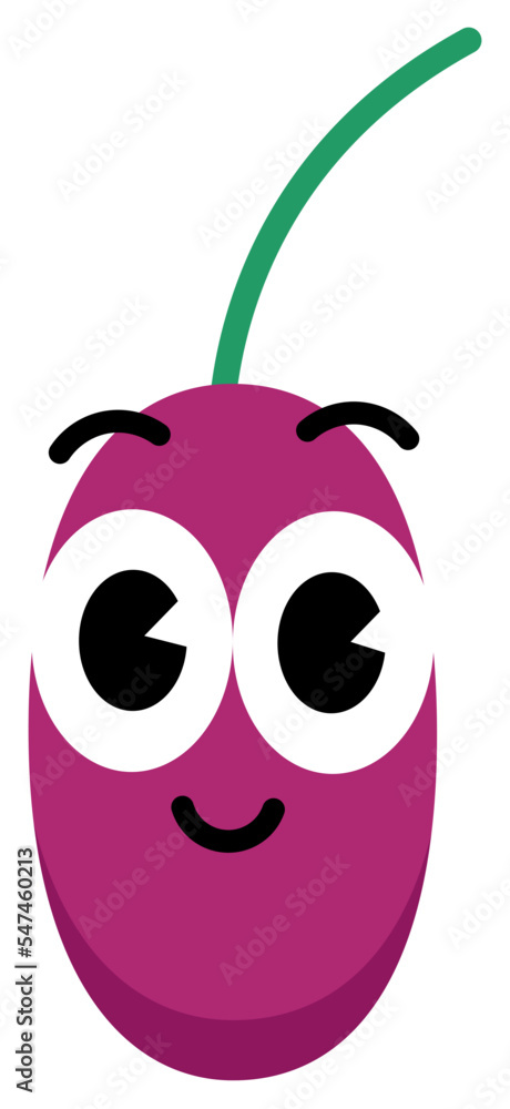 Fototapeta premium Jamun face cute with white stroke