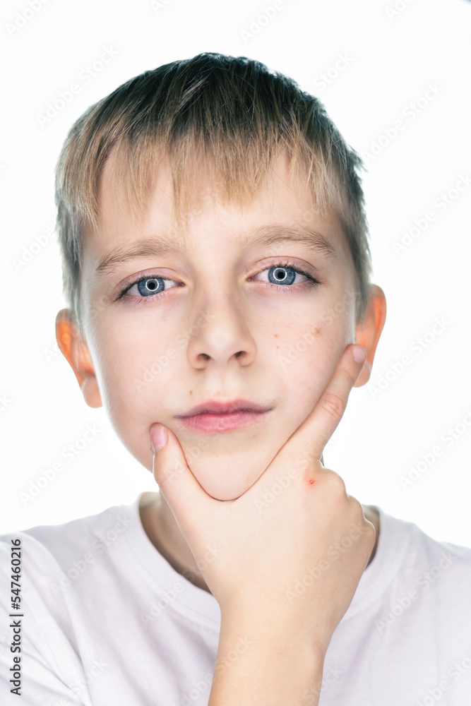 A child with thinking expression, portrait of a child, consider, thoughts A child with thinking expression, portrait of a child, consider, thoughts