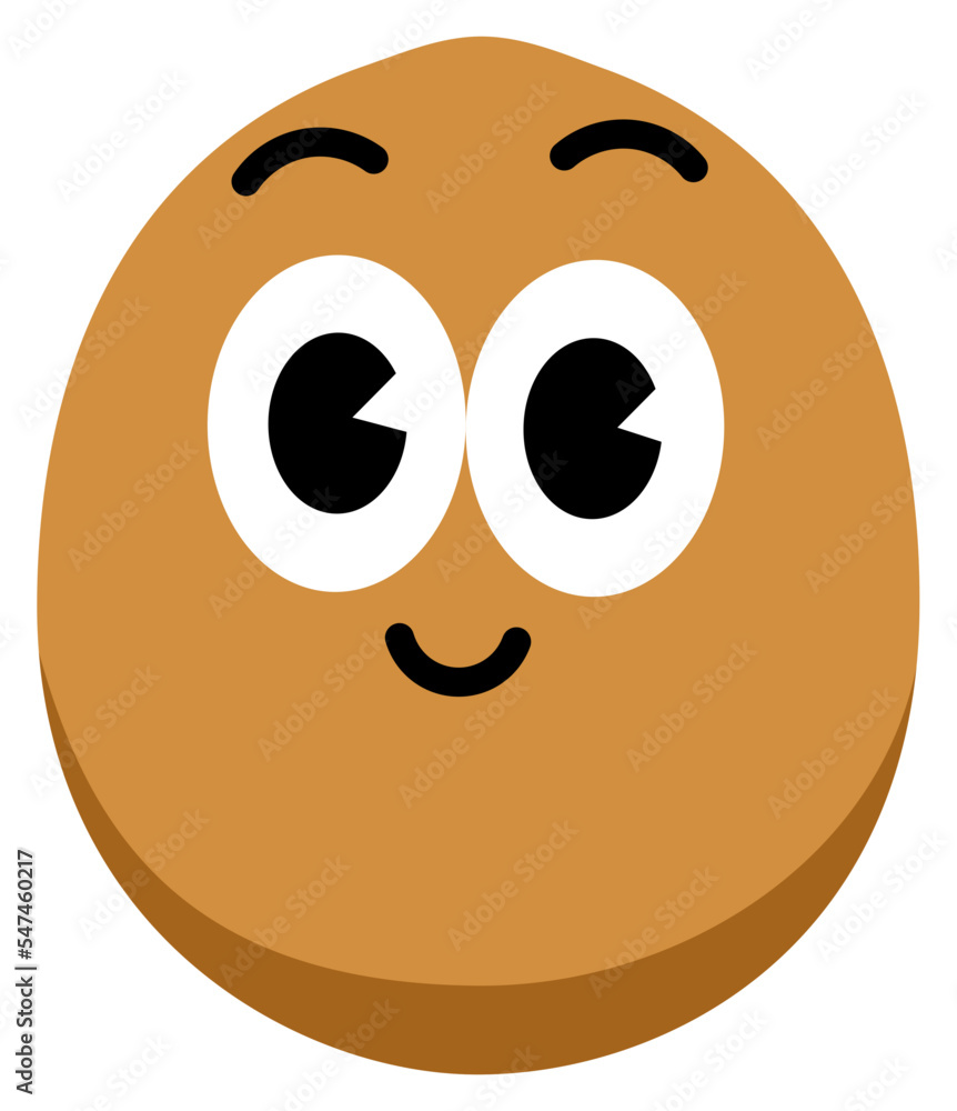 Fototapeta premium Kiwi face cute with white stroke