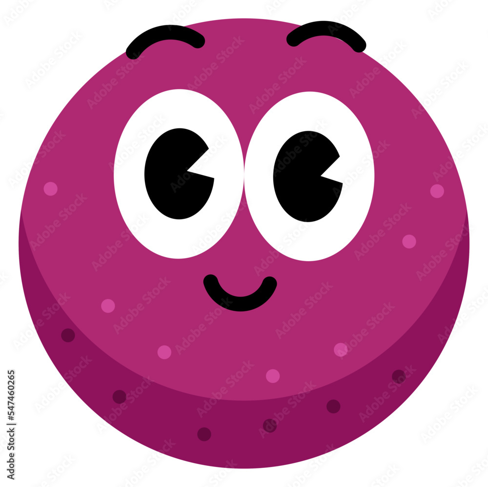 Fototapeta premium Passionfruit face cute with white stroke