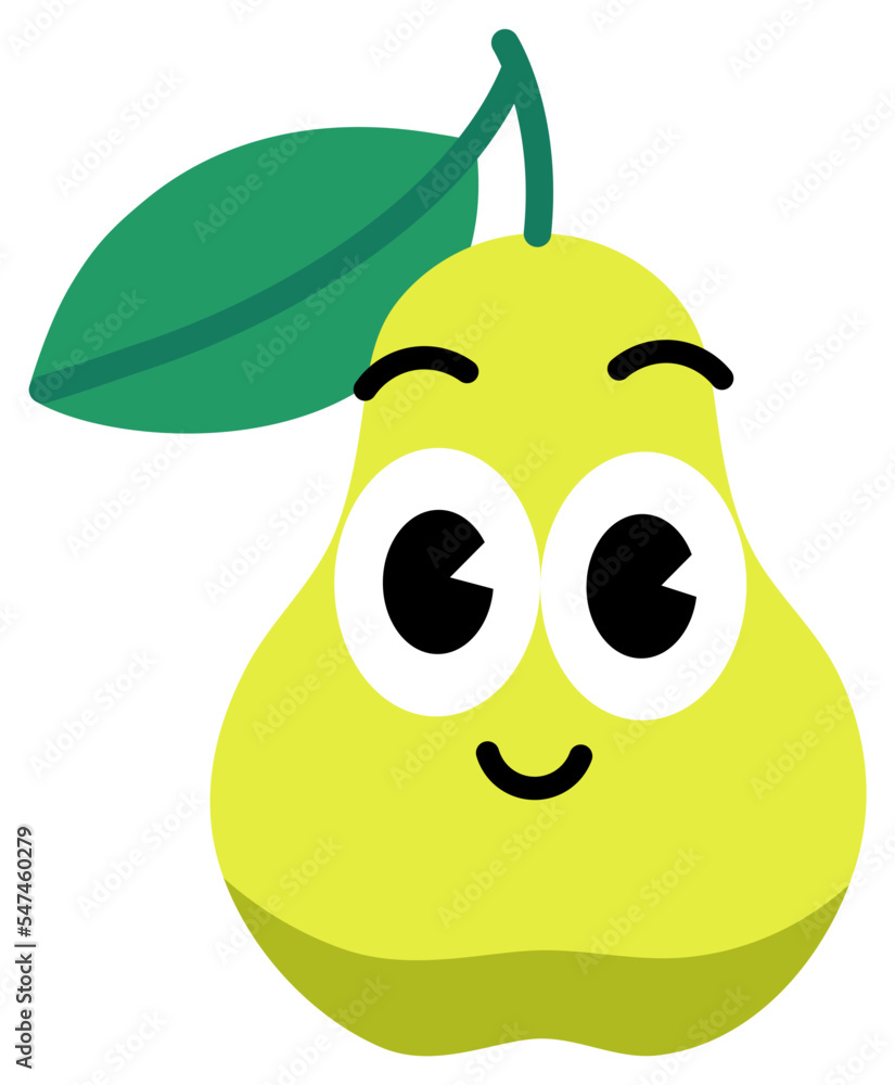 Pear face cute with white stroke