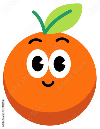 Grapefruit face cute with white stroke