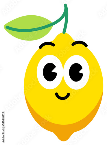 Lemon face cute with white stroke