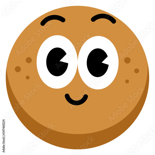 Longan face cute with white stroke