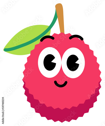 Lychee face cute with white stroke