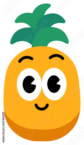 Pineapple face cute with white stroke