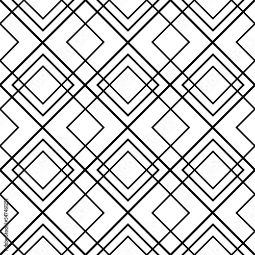 Geometric background. Black and white texture. Seamless pattern. Stylish abstract geometric with bold squares. Design for prints. Repeating simple tiles with squares for carpet, wallpaper. Vector