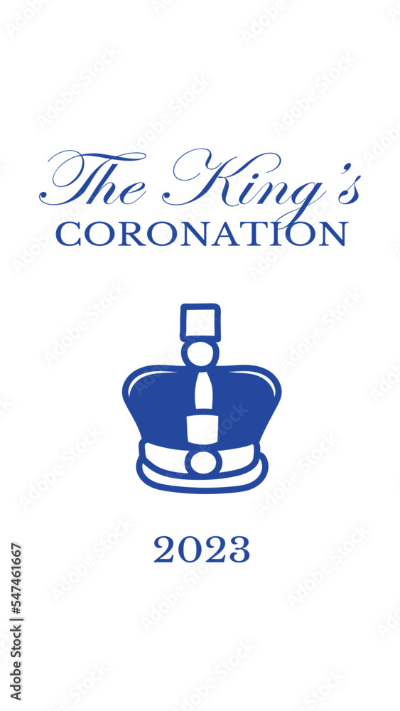 Poster for King Charles III Coronation with British flag vector illustration. Greeting card for celebrate a coronation of Prince Charles of Wales becomes King of England. 