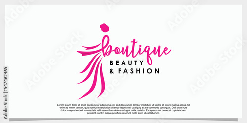boutique fashion logo design template illustration