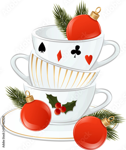 cups with christmas decoration details. Wonderland collection