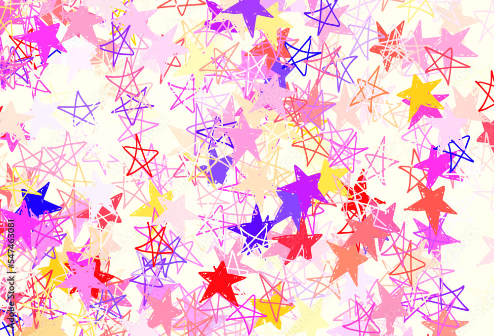 Light Pink, Yellow vector texture with beautiful stars. Light Pink, Yellow vector texture with beautiful stars.