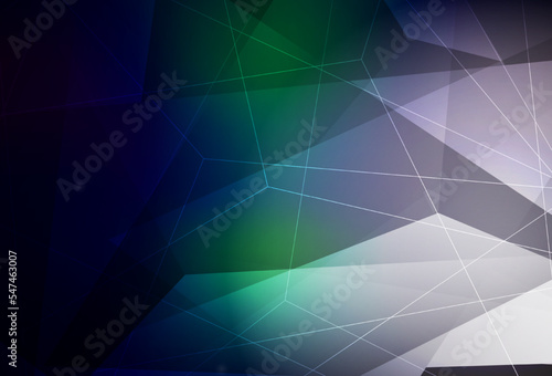 Dark Blue, Green vector background with triangles.