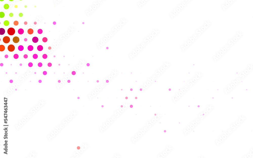 Light Pink, Green vector Beautiful colored illustration with blurred circles in nature style.