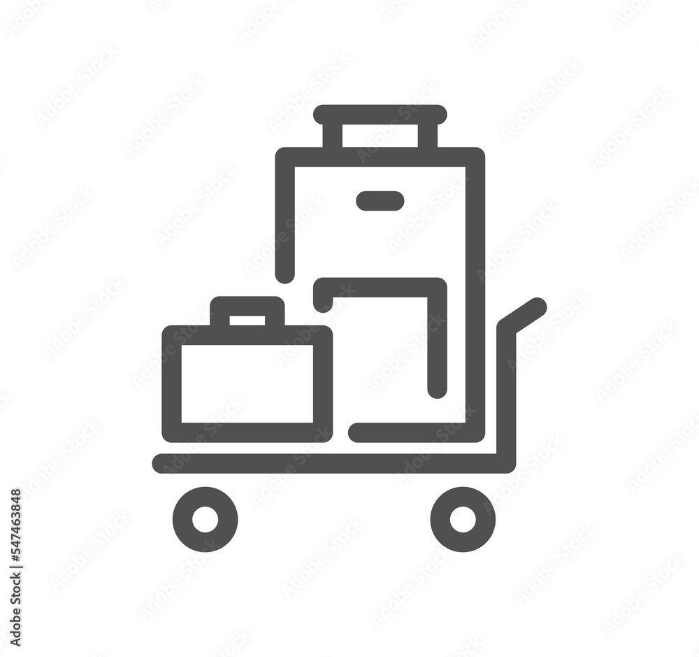 Baggage and travel icon outline and linear symbol.
Baggage and travel icon outline and linear symbol.