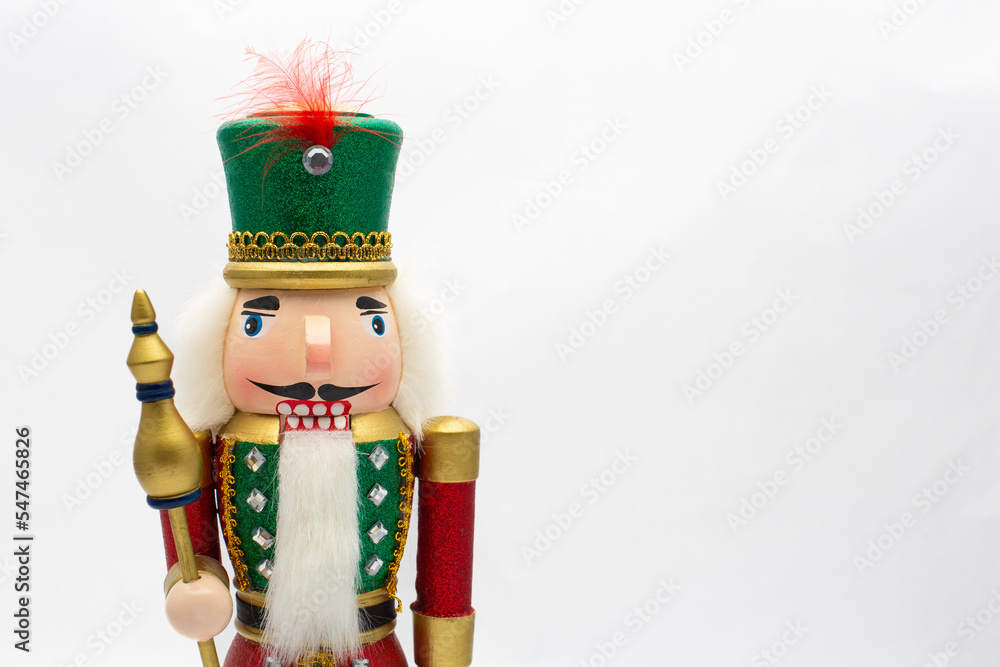Colorful Christmas nutcracker on a white background