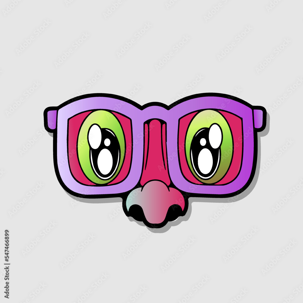 Illustration of cute cartoon comic character in retro style with expressions of different emotions Illustration of cute cartoon comic character in retro style with expressions of different emotions