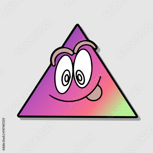 Illustration of funny abstract comic icon with various emotion