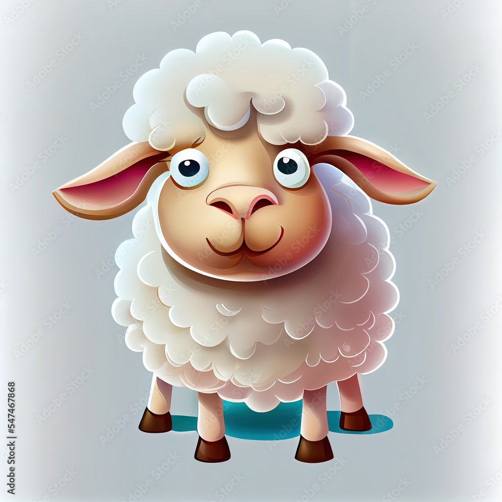 Fototapeta premium Cute sheep cartoon