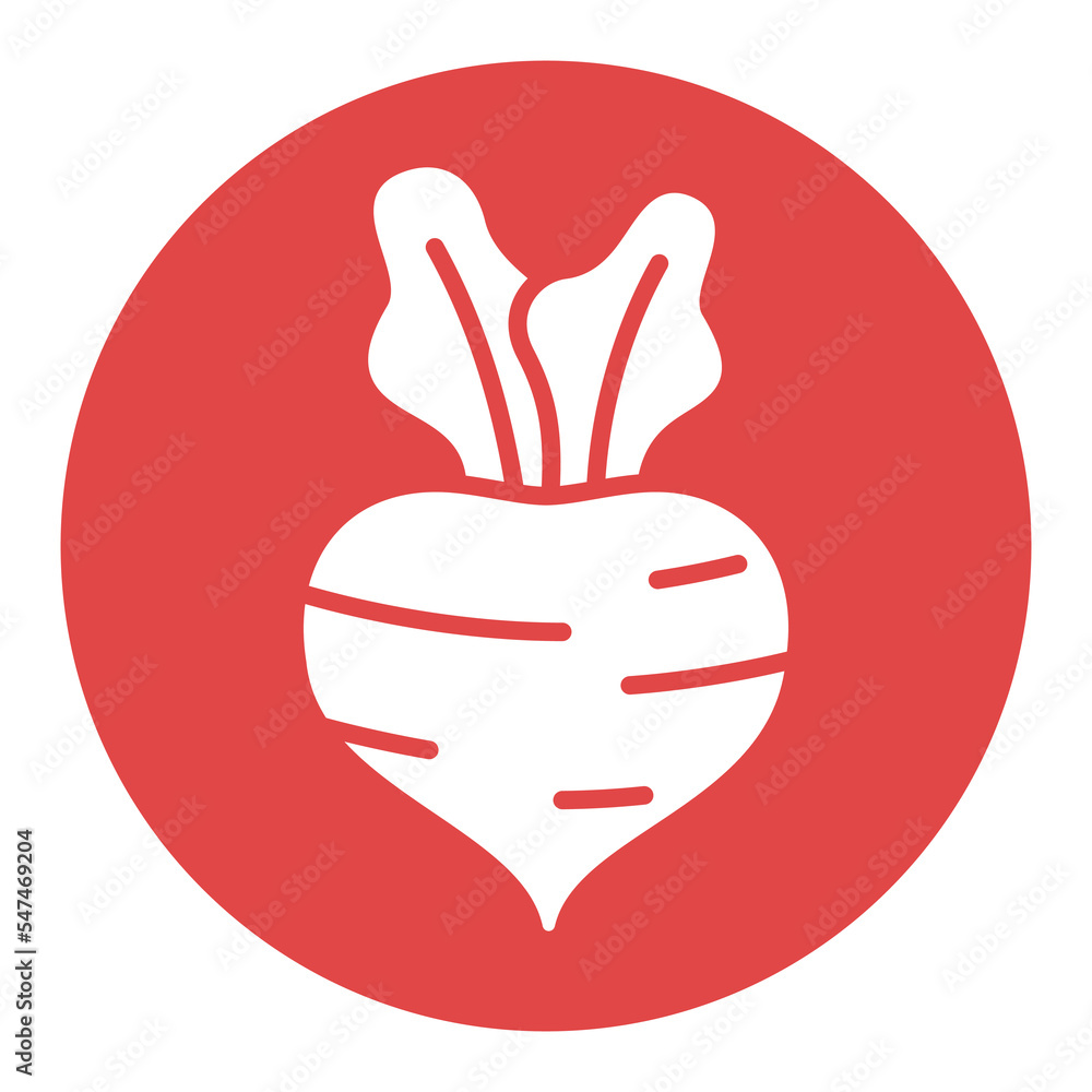 Obraz premium Beetroot isolated vector glyph icon. Vegetable sign