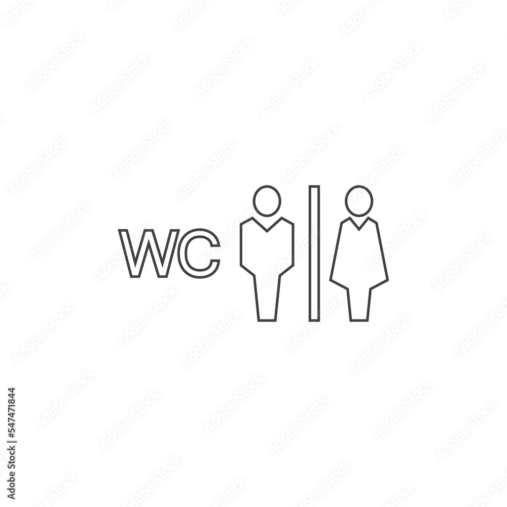 WC Icon, Male and Female Restroom Icon, Toilet Icon Vector Illustration Eps10 WC Icon, Male and Female Restroom Icon, Toilet Icon Vector Illustration Eps10