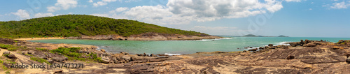 panorâmica da Praia do Ermitão Guarapari região metropolitana de Vitória, Espirito Santo, Brasil © Fotos GE