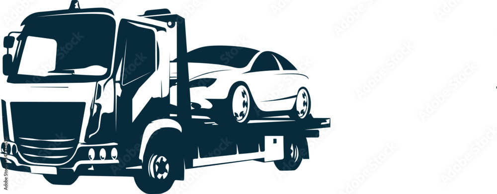 Εκτύπωση καμβά The car was loaded onto a tow truck