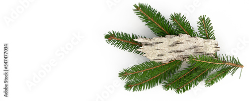 Christmas banner with fir branch and place for Christmas greetings.