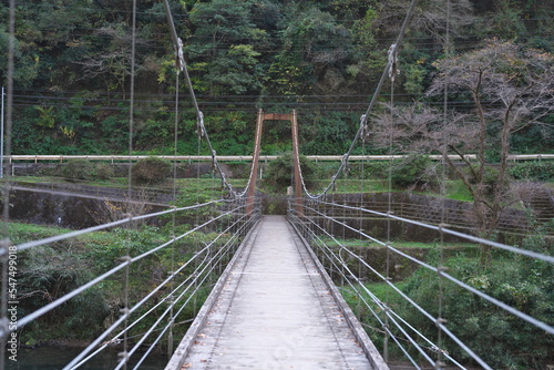 Shimane,Japan - November 8, 2022: Furoukyo bridge over Kando river at Tachikue gorge, Shimane, Japan
