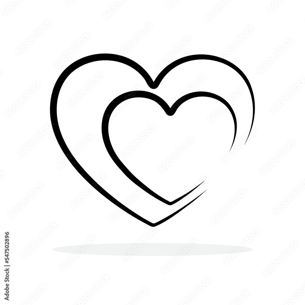Heart icon. Linear Heart icon isolated. Black heart shape in flat style. Vector illustration. Love symbol Heart icon. Linear Heart icon isolated. Black heart shape in flat style. Vector illustration. Love symbol