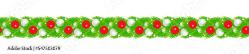 Czerwona girlanda świąteczna dekoracja red Christmas garland decoration