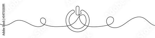 On-Off button in continuous line drawing style. Line art of On-Off button. Vector illustration. Abstract background