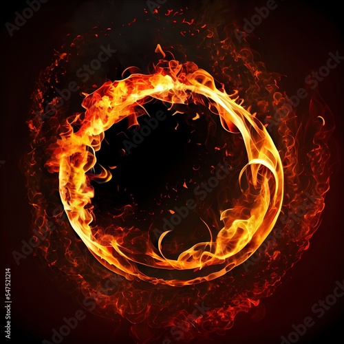 effect ring circle fire smoke