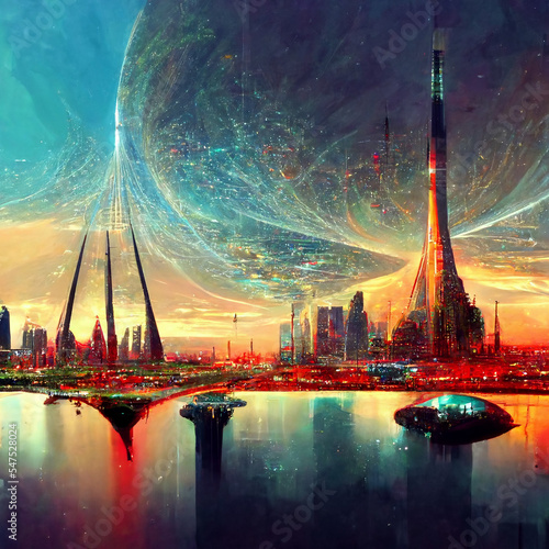 Future city concept, View of the city