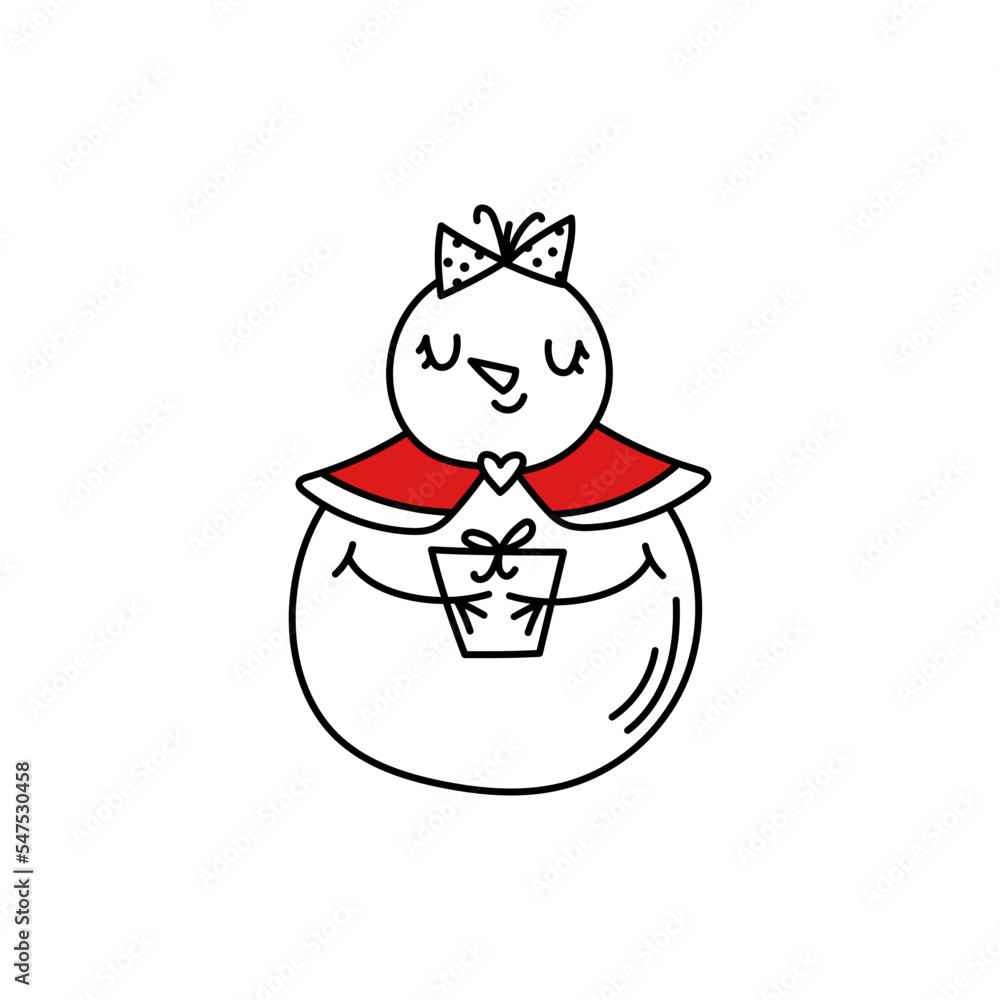 Snowman hand draw. Doodle Snowman. Outline Vector illustration Snowman hand draw. Doodle Snowman. Outline Vector illustration